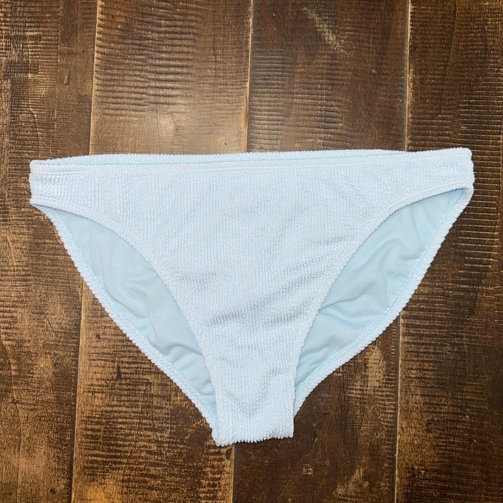 Cyn & Luca Light Blue Bikini Bottoms with a Waffle Texture